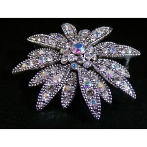 Joan Rivers Swarovski Crystal Aurora Borealis Starburst‎ Brooch Pin 90s rainbow